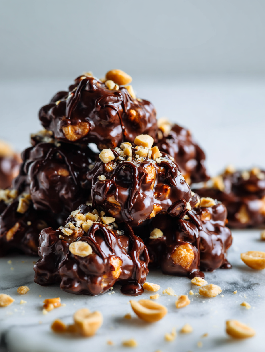 No Bake Chocolate Peanut Clusters Recipe