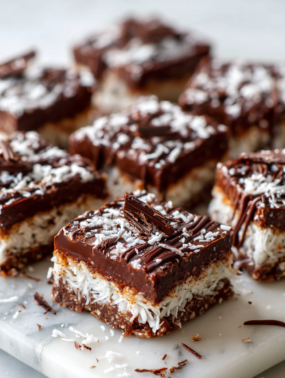 No Bake Chocolate Coconut Bars Recipe